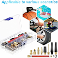 Miniatyrbillede 5 af 5: Cykelpumpe Tip, 33 Stykker Bold Oppustelig Tip, DV SV AV Cykelpumpe Adapter med Opbevaringsboks, Ventiladapter med Oppustningsslange, til Cykel, Cykelpumpe og C