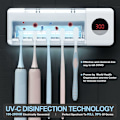 Miniatyrbillede 2 af 5: Vægmonteret tandbørsteholder med UV-desinfektionsfunktion, 2000 mAh opladning, timerfunktion, [Energiklasse A+++]