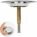Miniatyrbillede 1 af 5: Badekarprop, Ø 70 mm, med dobbelt tætning, højdejusterbar, universel badekarprop, vaskelåg, fremstillet af hærdet messing med kromfinish, rust