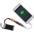 Pikkukuva 4 / 5: 2S-6S Lipo Lithium-akku T-liitin USB-laturimuuntimella jännitteen näyttösovitinkortti puhelimen suojaominaisuuksilla