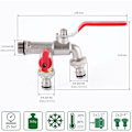 Miniatyrbillede 2 af 5: 1/2'' Tommer (15/21) Premium Dobbelt Messing Vandhane, Rust og Frostbestandig + 2X Gratis Slangeforbindelser + E-bog til Have, Vaskemaskine, Regn