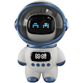 Miniatyrbillede 1 af 5: Astronaut Speaker AI Intelligent Voice Bluetooth Højttaler Ur Lille Natlys Fødselsdagsgave Hvid