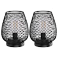 Miniatyrbilde 4 av 5: Metallbur Bordlampe, Trådløs Accentlampe med LED-pære Sengelampe Batterilys for Bryllup Hage (Eggform)