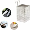 Miniatyrbillede 2 af 5: Rektangulær Metal Bestikholder, Vægmonteret Bestikkurv, Køkken Bestikafløbsbakke