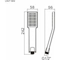 Miniatyrbillede 2 af 5: Tryk Vandbesparende Brusespand - Universal Håndbruser 1/2 Tomme Interface, Badeværelses Håndbruser Nem at Installere og Rengøre, Kvadratisk Brusespand, Ch
