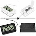 Miniatyrbillede 2 af 5: Mini digitalt LCD-termometer med temperaturføler-sensor-tester til køleskabe, frysere, akvarier (2x sort, 2x hvid)