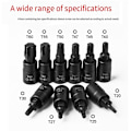 Miniatyrbillede 2 af 5: 10-delt bitsæt, Sping Star Torx Hex Bits, T20-T60 med Premium-Mo stål, 3/8 tommer drev, forbedret opbevaring