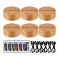 Miniatyrbilde 1 av 5: 6 stk 3D LED nattlampe base julegave 16 farger LED lys display base med fjernkontroll USB-kabel lampebase