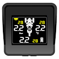 Miniatyrbild 1 av 5: Solcellsbaserat trådlöst däcktrycksövervakningssystem TPMS däcktrycksmätare för LCD-display 3 externa sensorer