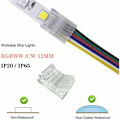 Miniatyrbillede 2 af 4: 5 x 6-polet 12mm LED-stribe til RGB CCT-trådforbindelse Trådløs loddefri adapterterminalforlængerforbindelse til flerfarvede LED-striber 12V 24V