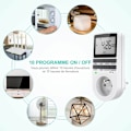 Miniatyrbilde 5 av 5: Digital programmerbar stikkontakt, ukentlig digital timer med LCD-skjerm, 12H/24H/7Dagers elektrisk stikkontakt-timer, energisparing for husholdningsapparater og belysning