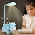 Miniatyrbillede 5 af 5: 3 tilstande LED bordlampe genopladelig sød lampeholder USB opladning soveværelse sengebordslampe Lampu Belajar