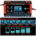 Miniatyrbillede 2 af 5: 8A 12V/24V smart bil- og motorcykelbatterilader, bilbatterilader vedligeholdelse, 3-trins batterilader og autoreparation funktion.