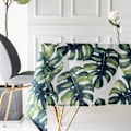 Miniatyrbillede 1 af 5: Dugdugsplanter Monstera Palm Grøn Blad Rektangulær Pastoral Haver Dug Vaskbar Pleje Resistent Plet Resistent (55 × 98in/140 × 250cm)