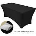 Miniatyrbillede 3 af 5: Spandex Stretch Spandex Dug til Bryllup Fest Banket Sort 8 Ft