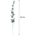 Miniatyrbilde 2 av 5: 24 stk Kunstige Eucalyptusblader Stilker Ekte Grågrønn Berøring Grener for Hjem Kontor Bryllup Midtpunkt Bankett Blomsterdekorasjon