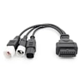 Miniatyrbild 2 av 5: 2X för 3Pin/4Pin 6Pin Motorcykel OBD Diagnostisk Canbus Anslutningskabel OBD2 3 i 1 Plug Adapter