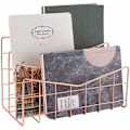Miniatyrbilde 1 av 5: Brevkurv Papirbrett Rose Gull Skrivebord Organizer 3 Roms Organizer System Håndlaget Dokumentbrett Metall Dekorativ Oppbevaring Rom for Konvolutter