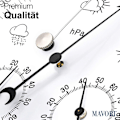 Miniatyrbillede 2 af 5: Analogt Vejrstation til Indendørs og Udendørs med Rustfrit Stålramme i Elegant Design - Bestående af Barometer, Hygrometer og Termometer