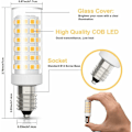 Miniatyrbillede 2 af 5: 6-pak E14 LED Pære 9W Halogenækvivalent 75W, Varmt Hvidt 3000K Ikke-Dæmpbar 360° Strålevinkel til Køkkenhætte Køkken Sengelampe