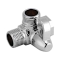 Miniatyrbilde 1 av 5: Forkrommet messing 3-veis avleder G1/2\" T-formet adapterventil for montert dusjarm