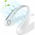 Pikkukuva 1 / 5: Kaulapuhallin, 3 nopeuden hiljainen lapaton kaulapuhallin, Mini USB ladattava, sopii toimistoon, perhematkailuun, ulkoilulajeihin - Valkoinen