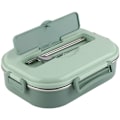 Miniatyrbillede 1 af 5: Rustfrit Stål Madkasse, Bærbar Bento Box med 4 Rum, Opbevaringsbeholder til Mad til Studerende og Voksne