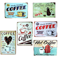 Miniatyrbild 1 av 5: Tennfolie Målning Kaffe Dekorativ Tennfolie Målning Lämplig för KTV, Barer, Restauranger, Retro Dekoration 20X30Cm