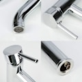 Miniatyrbilde 3 av 5: Vaskemixer, Baderom med Høy Vaskemixer for Vask eller Baderomsvask, Varmt og Kaldt Justerbar Vaskemixer, Forkrommet Messing (Sølvgrå).