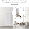 Miniatyrbild 3 av 5: Termostatisk radiatorventil i mässing 3/4 tum rak typ DN20 Automatisk temperaturkontrollventil Golvvärme