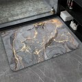 Miniatyrbilde 2 av 5: Diatomitt baderomsmatte, sklisikker, superabsorberende, hurtigtørkende, blank marmor, svart og gull, for kontordør, kjøkken, spisestue, gang