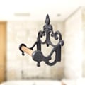 Miniatyrbillede 3 af 5: Retro Toiletpapirholder Amerikansk Stil Smedt Væghængt Toiletpapirholder til Badeværelsestilbehør Sort