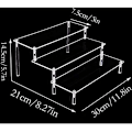 Miniatyrbillede 3 af 5: Klar akryl display stativ, 3 niveauer klar trappe hylde, akryl display stativ samling, til figur display, neglelak, kosmetik--