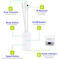 Miniatyrbillede 4 af 5: SP511E WiFi Musik LED-controller til WS2812B WS2811 Pixel Adresserbar RGB LED-strimmel Dual Output Intelligent Stemmestyring