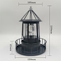 Pikkukuva 4 / 5: LED-aurinkokäyttöinen pyörivä majakkalamppu, ulkokoristelylyhty polulle, terassille, pihalle