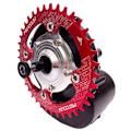 Miniatyrbild 3 av 5: 104BCD E-cykelkedjedrev + Adapter för Tongsheng TSDZ Mid Drive Motor E-cykel Aluminiumlegering Cykelvevparti, Röd 30T