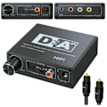 Miniatyrbilde 2 av 5: Digital til Analog Lydkonverter Fiberoptisk for Koaksialt Signal til RCA R/L SPDIF Lyddekoder ATV DAC Forsterker