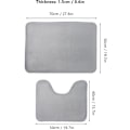 Miniatyrbillede 1 af 5: 2 stk. Memory Foam Toiletmåtte Ekstra Blød Kontur Absorberende Rektangulær U-formet Toiletmåtte 40x50cm 50x70cm