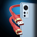 Pikkukuva 2 / 5: USB-kaapeli Uusi 120W 6Ft Type C -kaapelilaturi Android-laitteille Supernopea latauskaapeli - Musta