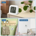 Miniatyrbild 3 av 5: Hygrometer och termometer för inomhusbruk, 3 st mini LCD-hygrometer och termometer med hög precision, väggmonterad termometer för inomhus- och utomhusbruk för hemmet