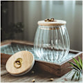 Miniatyrbild 3 av 4: 750 ml Klar Glasburk med Lufttät Acacia Trälock för Kaffe, Te, Kryddor, Socker, Kakor, Nötter