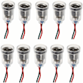 Miniatyrbillede 1 af 5: E10 LED-lamper Skruebase Små stearinlys pærer Montering Små pærer Base Lysholder med ledning Sokkelbase til Hjemmeeksperiment Elektrisk kredsløb Test