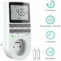 Miniatyrbillede 1 af 5: Digital Programmerbar Stikkontakt, Ugentlig Digital Timer med LCD-Skærm, 12H/24H/7Dags Elektrisk Stikkontakt Timer, Energibesparelse til Husholdningsapparater