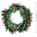 Miniatyrbilde 4 av 5: 8 stk. Holly Candle Ring Små Kunstige Røde Bær Furu Nåler Girlander for Jul Girlander Ornamenter Dekor