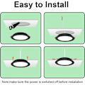 Miniatyrbilde 3 av 5: Sett med 10 ekstra flate svarte nedfelt LED-spot, 700LM 7W runde nedfelt tak LED = 70W glødelampe, varm hvit 3000K, AC 220-240V, IP44, innendørs