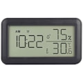 Miniatyrbild 1 av 5: Inomhus Hygrometer Termometer med Väckarklocka, LCD Digital Termometer, för Sovrum, Vardagsrum, Vinkällare (Svart)
