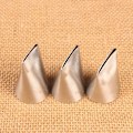 Miniatyrbilde 2 av 3: 3 stk Rose Pastry Nozzle, Rustfritt Stål Blomsterblad Nozzle for Kakedekorasjon-
