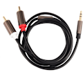 Pikkukuva 2 / 5: 3,5 mm - 2 RCA -äänikaapeli 3,5 mm stereo AUX -jakaja RCA -uros - uros -sovitin 2 kaiutinkaapelit 1 m