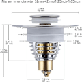 Miniatyrbilde 3 av 5: Universell pop-up vaskpropp med anti-tette sil (32 til 42 mm)