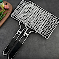 Miniatyrbillede 1 af 4: BBQ Mesh Grill Net af Rustfrit Stål Grill Net Liners Stativ Grill Grill til Camping BBQ Udendørs Picnic Køkken - Lille-DENUOTOP